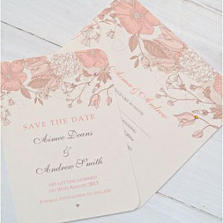 blossom personalised wedding invitations by beautiful day