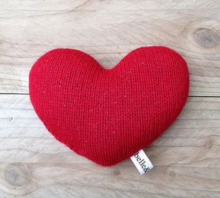 knitted red wool heart by belle & thistle