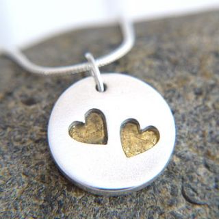 personalised wedding day silver and gold heart necklace by dizzy