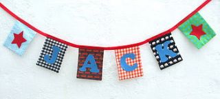 personalised bunting for boys by sewgirl