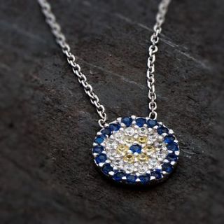 pave eye disc necklace by bloom boutique