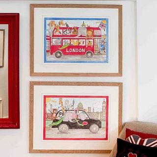 personalised animals in london print by milly green