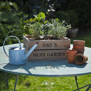 personalised crate   small planted with kitchen herbs by plantabox