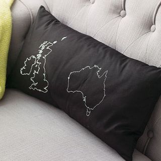 personalised country maps cushion cover by thread squirrel