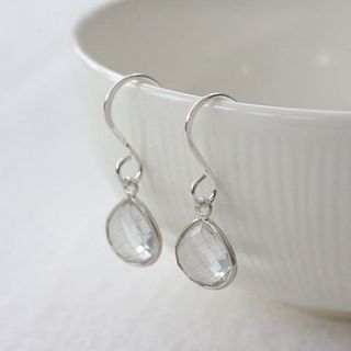 quartz crystal sterling silver earrings by magpie living