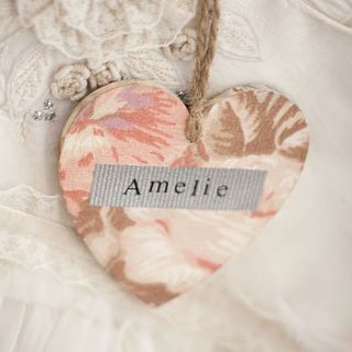 personalised wooden heart by little pieces