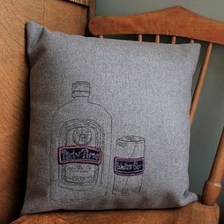 party time shot cushion by bottle bin embroidery