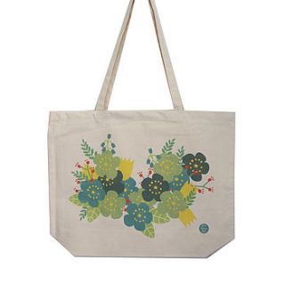 cotton shopping bag, flowers by alice rebecca potter