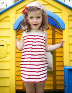 baby girl striped nautical dress and knickers by alioli kids