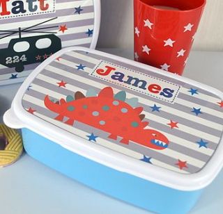 boy's personalised lunch box various designs by tillie mint
