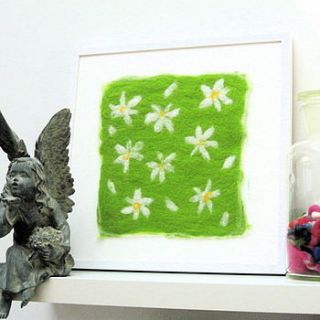 hand felted daisy wall art by mel anderson design