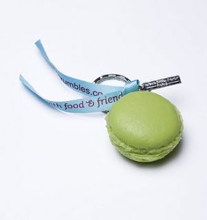 pistachio macaroon keyring by cookie crumbles
