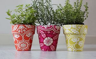 fabric flower pot set by deja ooh