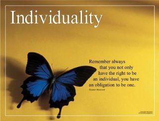 Character Education Motivational POSTER   EXTRA LARGE (4' x 3') Laminated. INDIVIDUALITY theme with Eleanor Roosevelt quote.