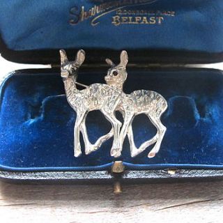 vintage sterling silver deer brooch by ava mae designs