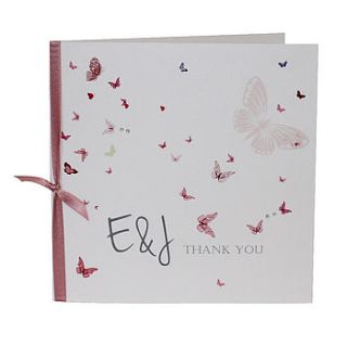 10 personalised papillon thank you cards by dreams to reality design ltd