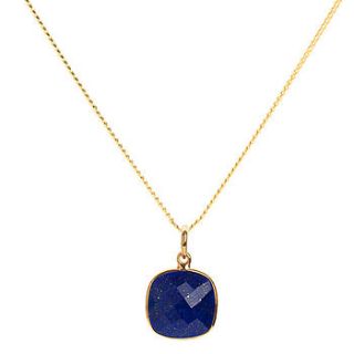 lapis 18 ct gold vermeil pendant necklace by elizabeth raine