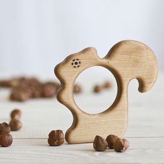organic wooden squirrel teether by wooden toy gallery