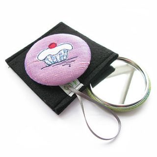 cupcake embroidered handbag mirror by sumptuosity