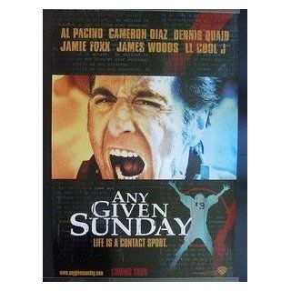ANY GIVEN SUNDAY Movie Poster 1999 Al Pacino, Dennis Quaid and Cameron Diaz Entertainment Collectibles