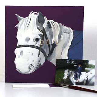 pony portrait canvas personalised by lizajdesign