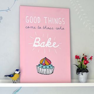 'baking' typographic print by oakdene designs