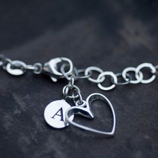 personalised sterling silver heart bracelet by rosie soul