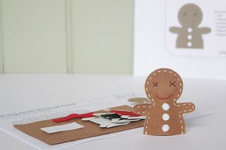 gingerbread man finger puppet sewing kit by little black duck