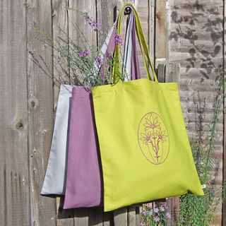 floral organic embroidered shopper by anne fortin eco home accessories