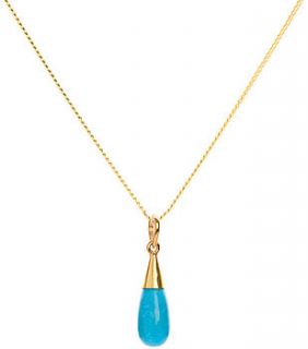 turquoise 18 ct gold vermeil pendant necklace by elizabeth raine