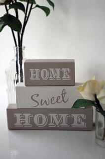 'home sweet home' shelf block letters by hush baby sleeping