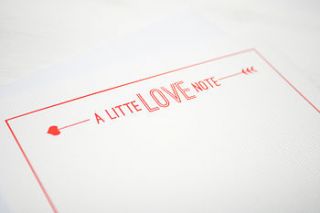 set of 10 'a little love note' notecards by supercaliprint