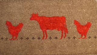 cow and hen doormat by distinctly living