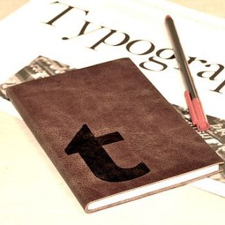 monogrammed leather notebook by hope house press