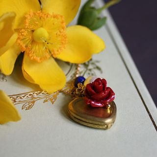 rose heart locket necklace by mia lia