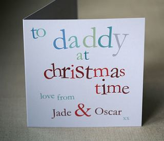 personalised daddy christmas card by molly moo designs