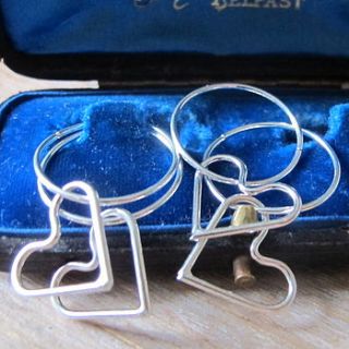 sterling silver heart hoop earrings by ava mae designs
