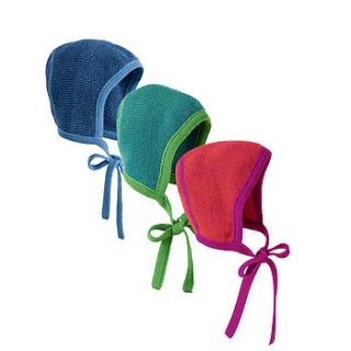 organic merino wool baby bonnet by lana bambini