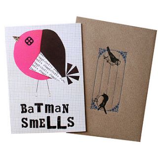 batman smells christmas card by pratt factory