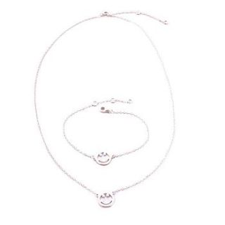 sterling silver smiley face set by lovethelinks