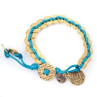 multi charm gold disc bracelet by francesca rossi designs