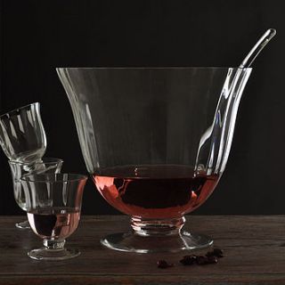 glass punch bowl and glasses set by primrose & plum