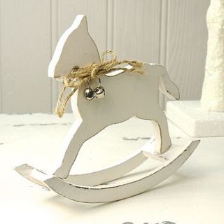 small wooden rocking horse decoration by lisa angel homeware and gifts