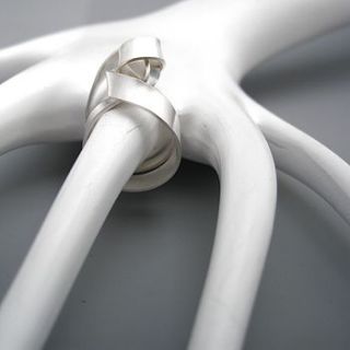 silver ribbon double loop ring by jodie hook jewellery