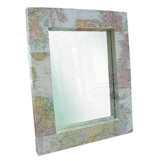 decoupage map mirror  by bombus