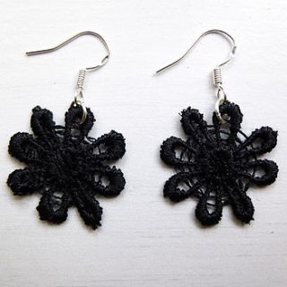 guipure lace earrings by charlie boots