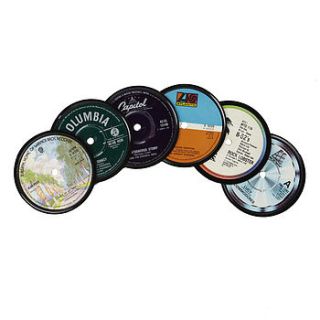 set of six vinyl record coasters   lp's by vinyl village