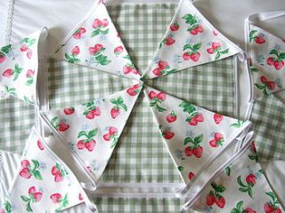 strawberries & gingham bunting by glitter pink