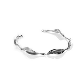 forged silver slim leaf bracelet by collette waudby