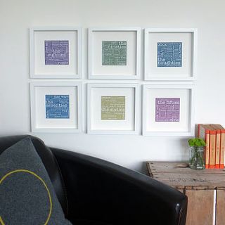 mini art collection; six 'decades' prints by coulson macleod